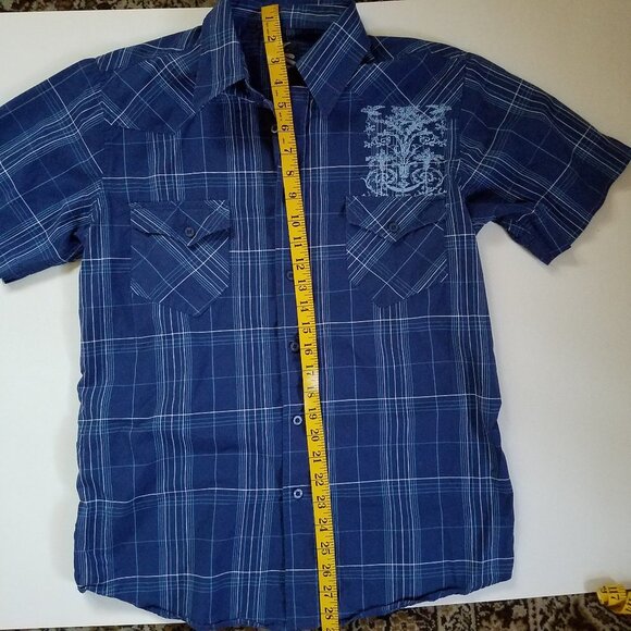 Seven Souls Embroidered Short Sleeve Button Up 100% Cotton Medium - Picture 13 of 13